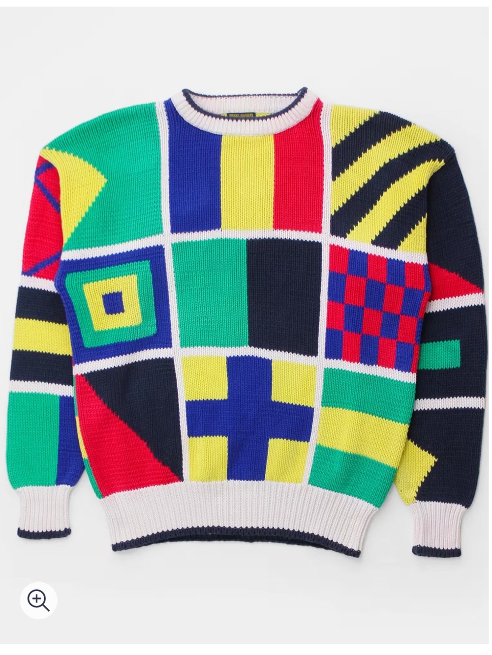 Brooks Brothers Vintage Sailing Flag Intarsia Knit Crewneck Sweater, 1980s 1990s